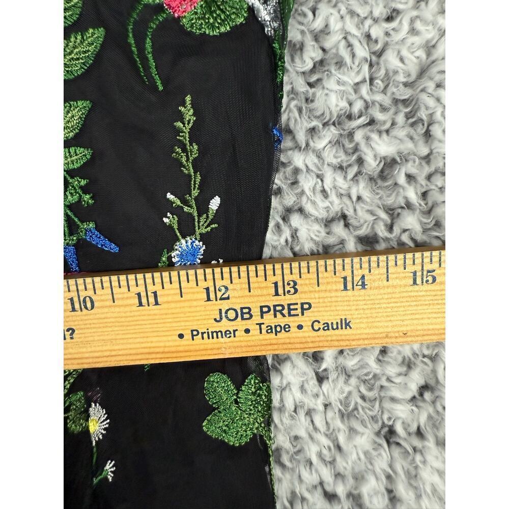 Sam Edelman Botanical Sheer Midi Dress Black with Floral Embroidery Size 0 $168 - Picture 8 of 16